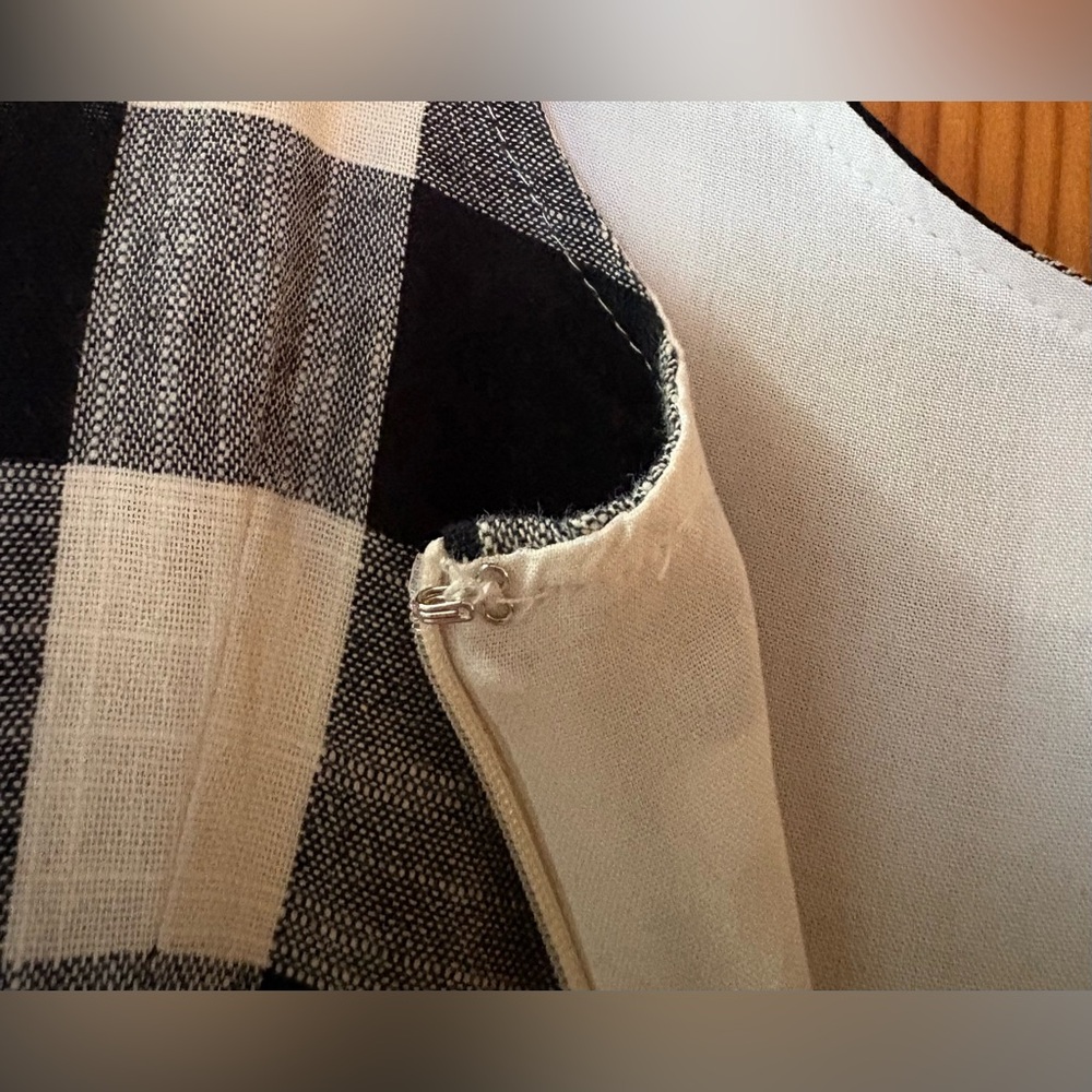 If By Sea (Anthro) Gingham Tie-Waist Jumpsuit w Wide Leg Silhouette & Sash Sz S - Picture 9 of 11